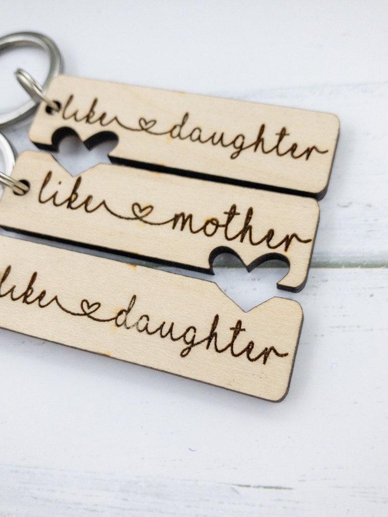 Mother Daughters Gift Mom Keychain Two Daughters Gift Etsy