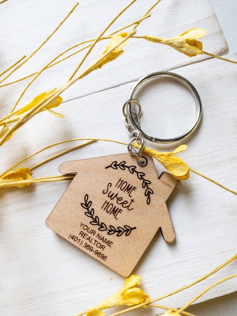 Realtor gift for clients, realtor keychain, new home gift, new house gift image 1