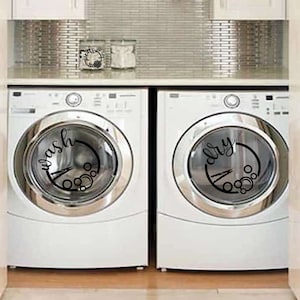 Washer Dryer Vinyl Decal, Laundry Room Decal, Wash Vinyl Decal, Dry Vinyl Decal, washing machine, dryer machine, Custom decal
