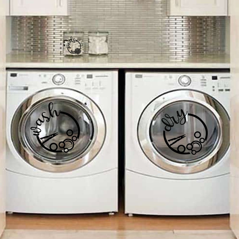 Wash & Dry Vinyl Decal Set - Laundry Room Decor - Etsy