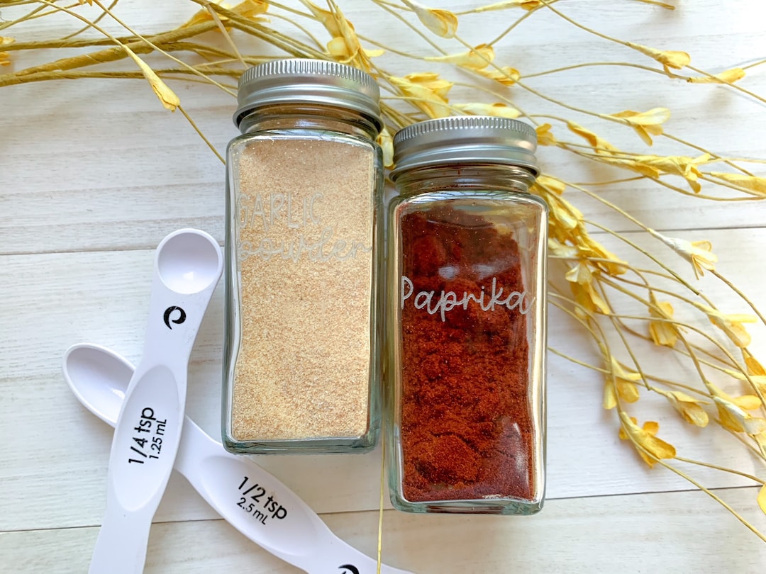 Laser Engraved Spices Jars Set Etsy