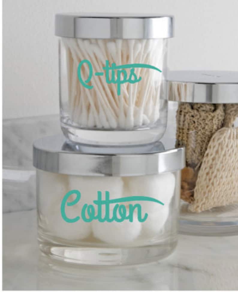 Bathroom Decals Bathroom Jars Vanity Labels Bathroom Etsy