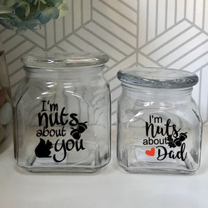 SOLO CALCOMANÍA ** Locos por papá - Tarro de nueces - Tarro de nueces para papá