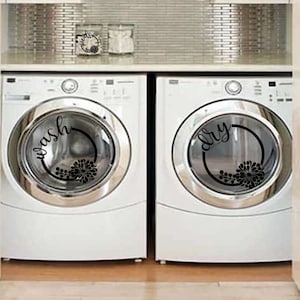 Washer Dryer Vinyl Decal, Laundry Room Decal, Farmhouse Vinyl Decal, Dry Vinyl Decal, washing machine, dryer machine, Custom decal