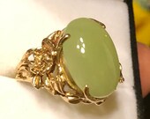 Antique 10k Jadeite Ring