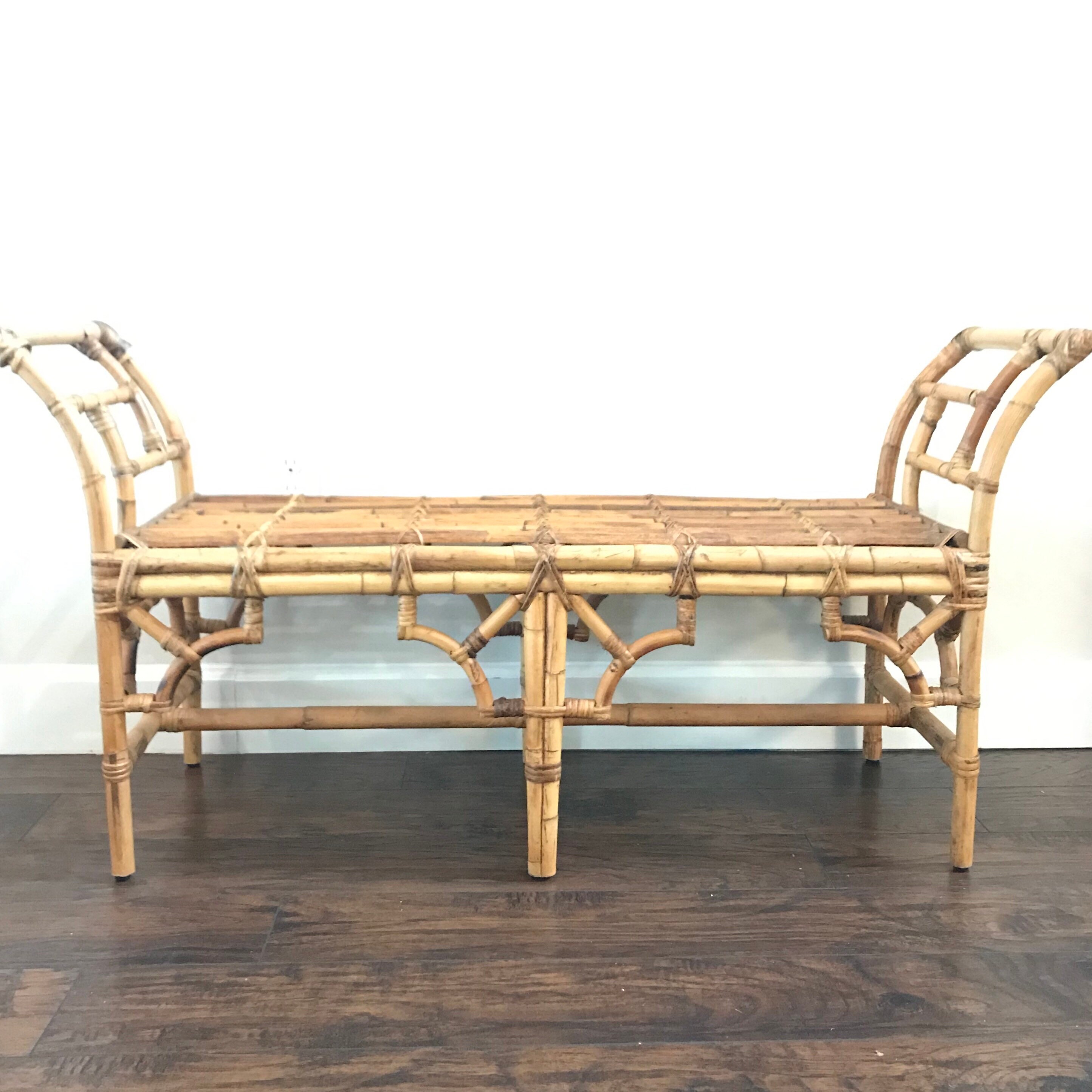 Vintage Bamboo Fretwork Bench Etsy