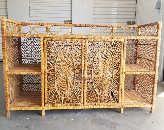 Vintage Woven Rattan Boho Chic Etsy