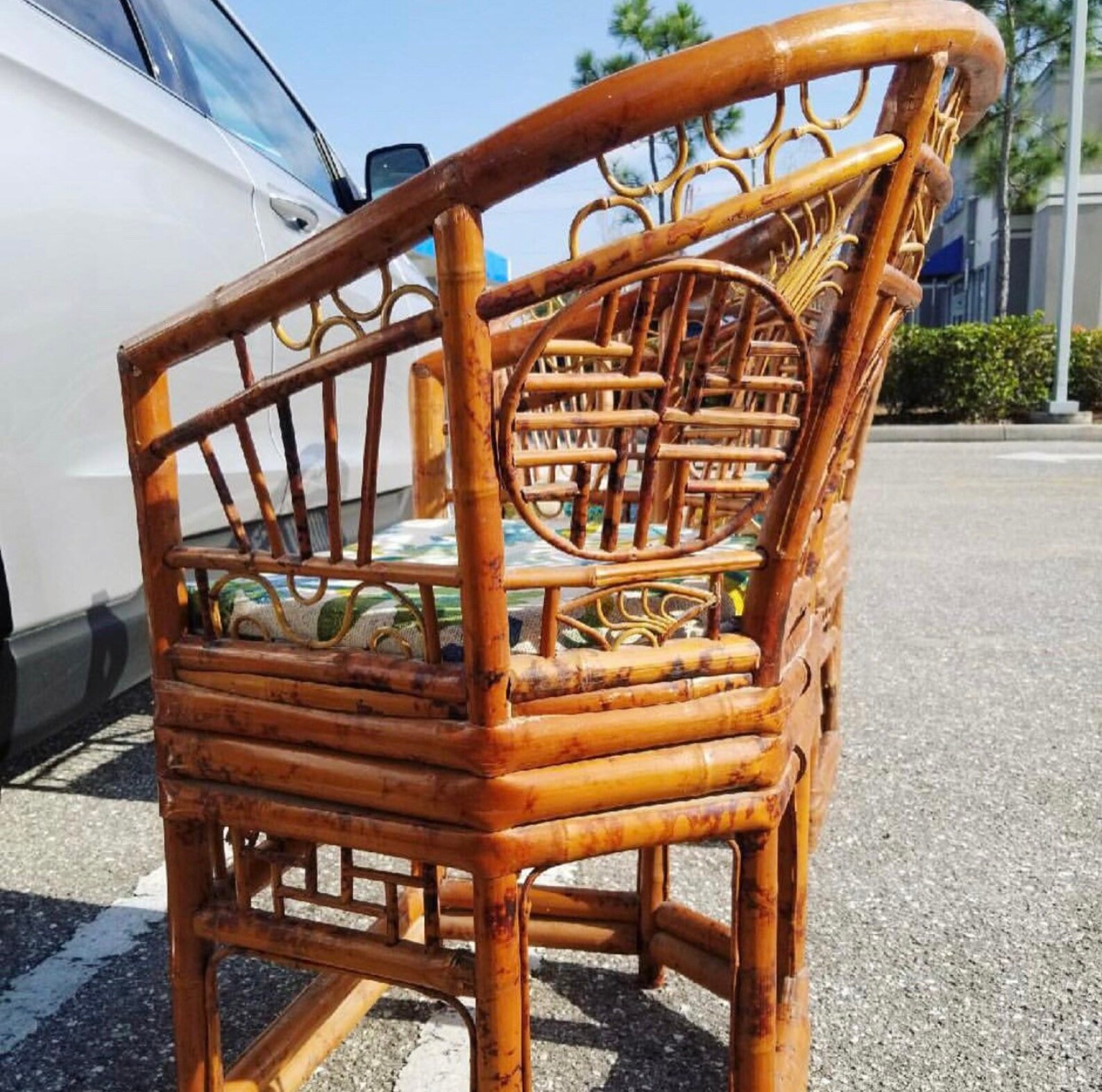 A Pairbamboo Chinese Bamboo Chairs Etsy