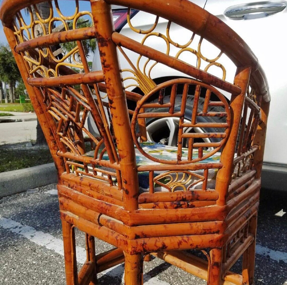 A Pairbamboo Chinese Bamboo Chairs Etsy