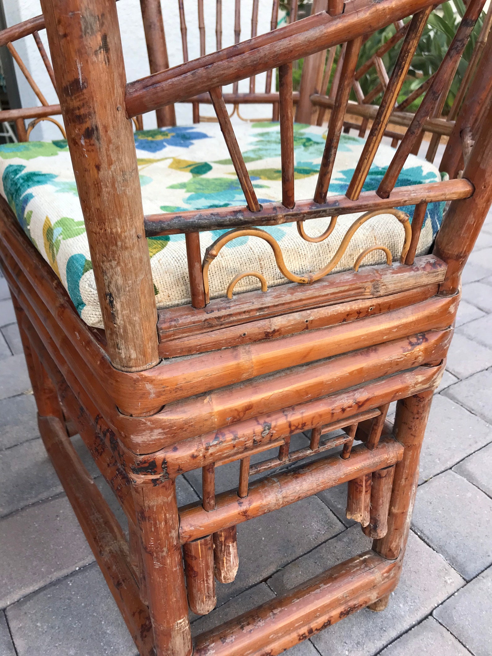 A Pairbamboo Chinese Bamboo Chairs Etsy