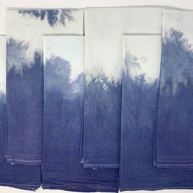 Hand Dyed Ombre Multipurpose Towel Kitchen Hand Towel Midnight Blue Ombr\u00e9 Flour Sack Tea Towel Housewarming Gift Dip Dyed Towel