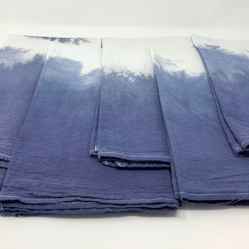 Hand Dyed Ombre Multipurpose Towel Kitchen Hand Towel Midnight Blue Ombr\u00e9 Flour Sack Tea Towel Housewarming Gift Dip Dyed Towel