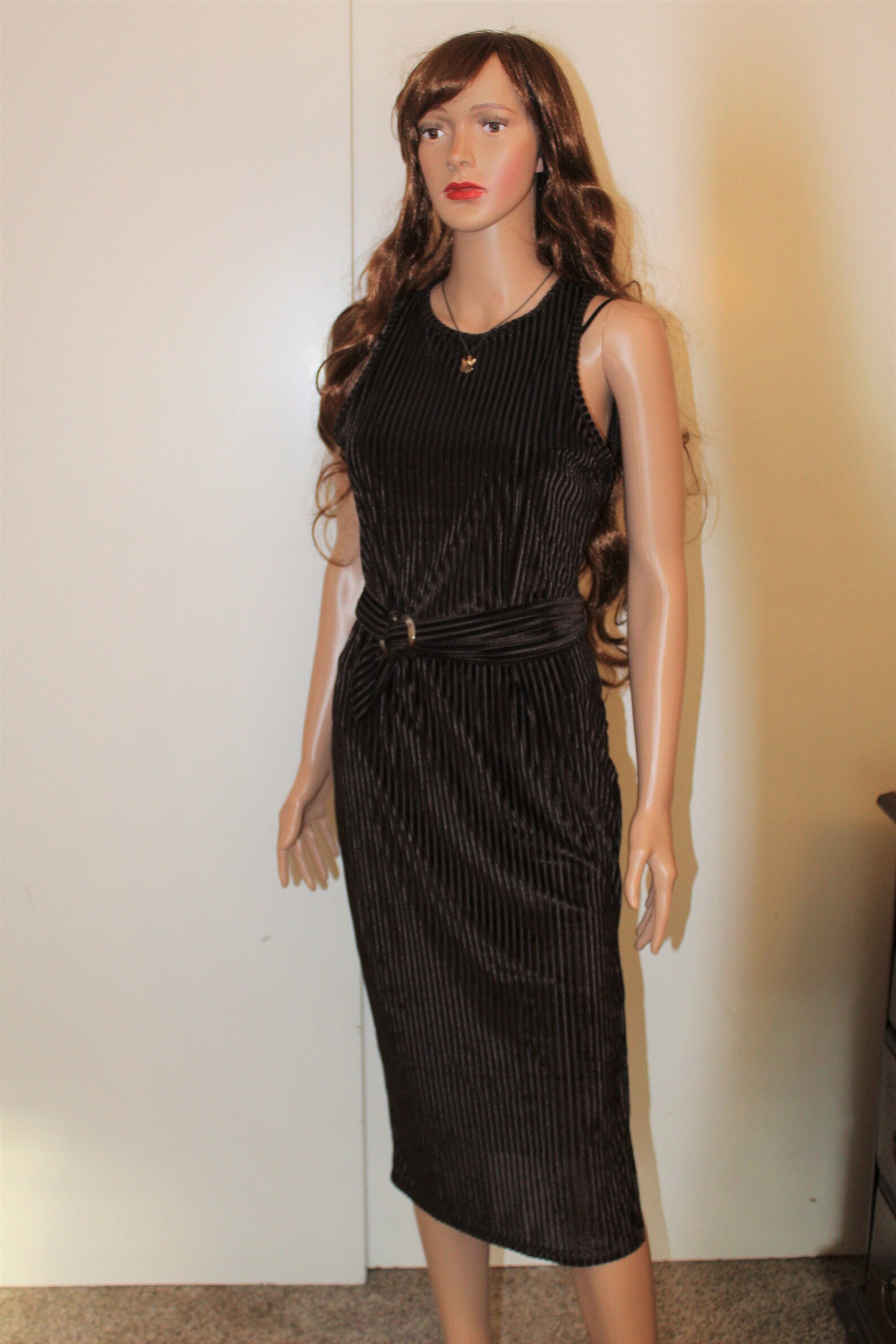 Chocolate Ribbed Evening Knit Dress Etsy