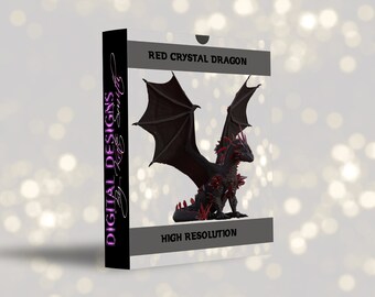 Red Crystal Dragon Overlays, Separate PNG Files, High Resolution, Instant Download. Buy 3 get one free.