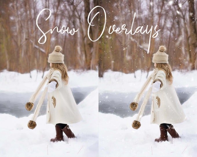 14 Snow Overlays, Separate PNG Files, High Resolution, Instant Download, Buy 3 get 1 free.
