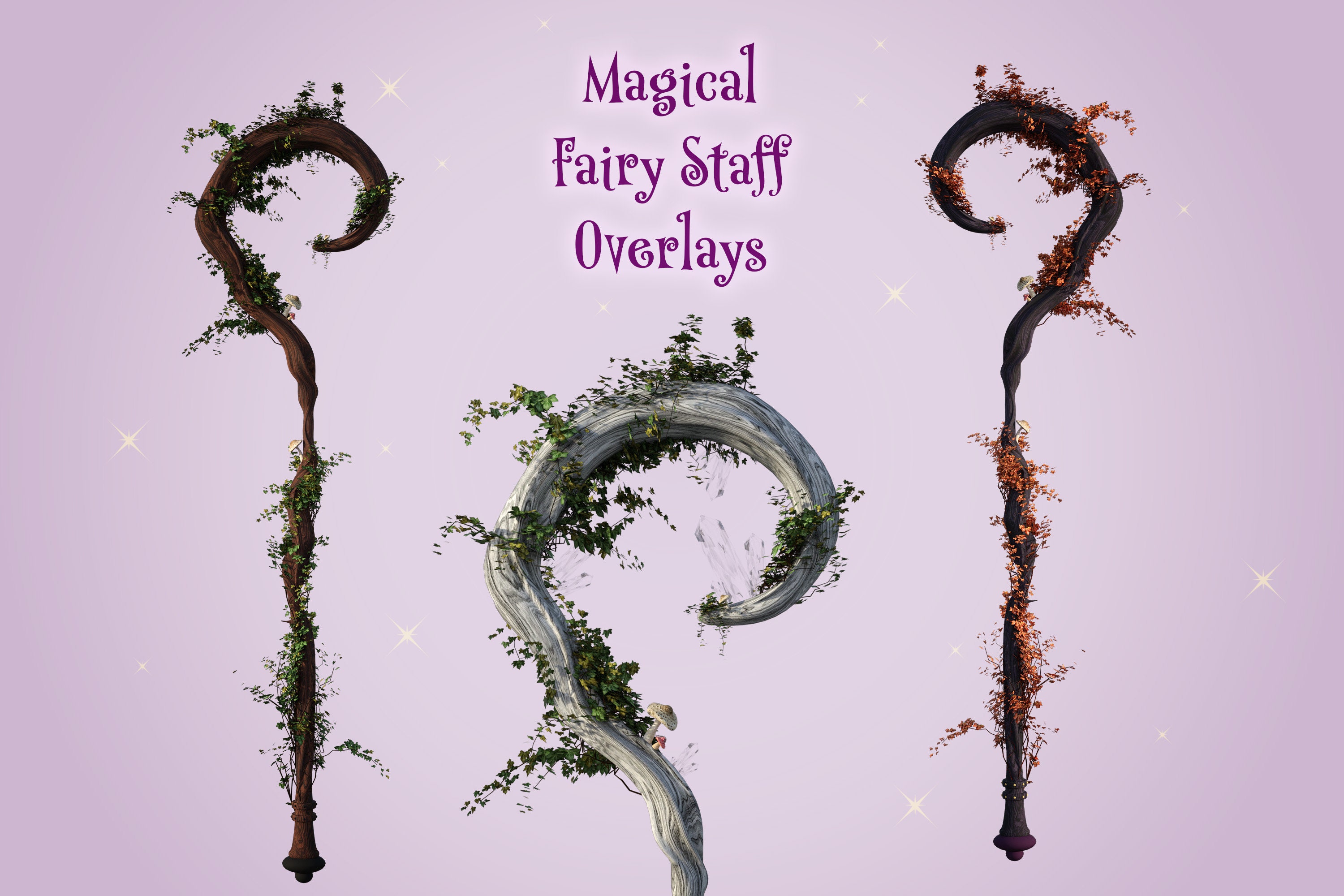 Magical Fairy Staff Overlays Separate PNG Files High Etsy
