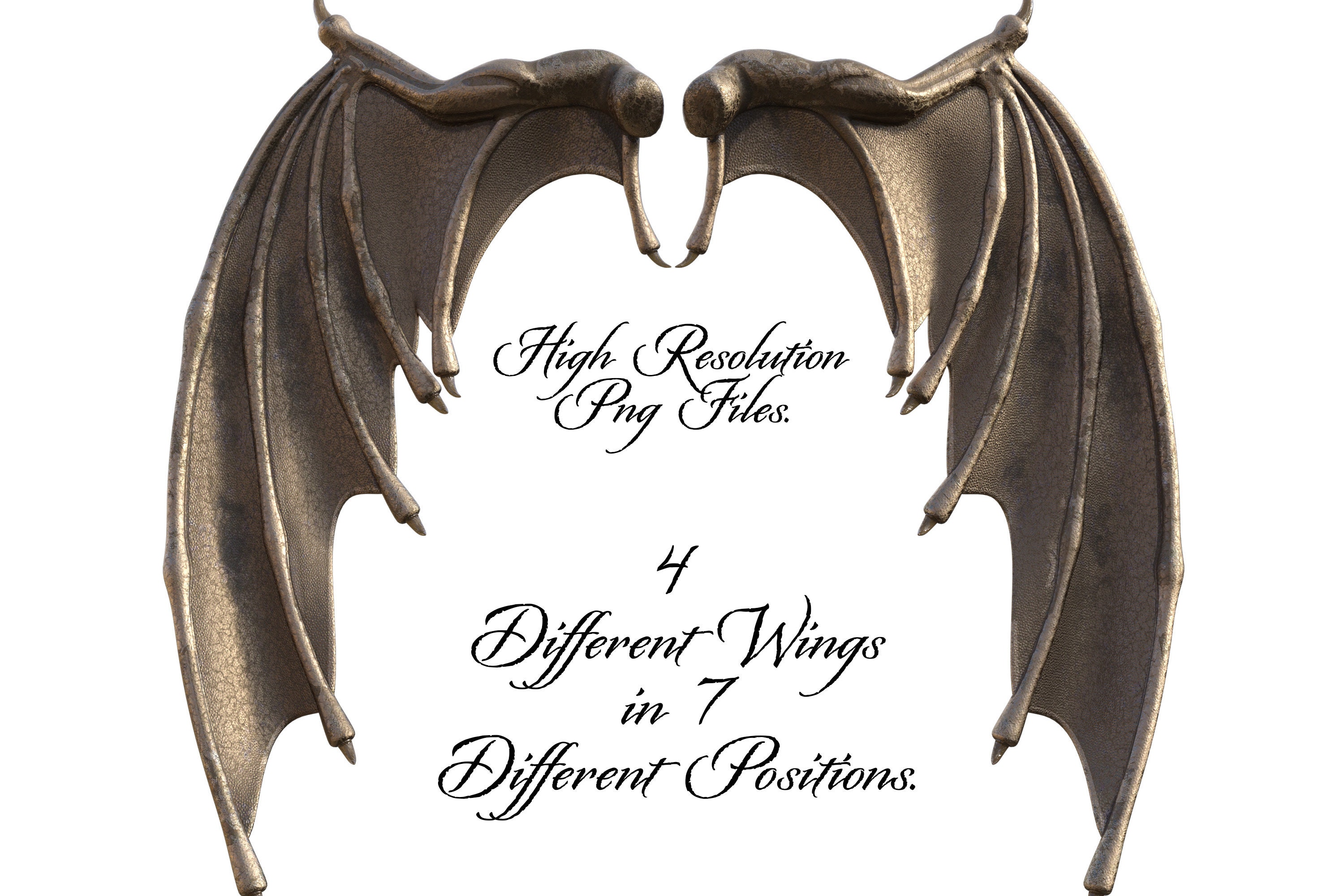 Gargoyle Wings Pack 1 28 Separate PNG Files High Resolution Etsy UK