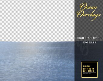 Ocean Overlays, Separate PNG Files, High Resolution, Instant Download, CUOK.