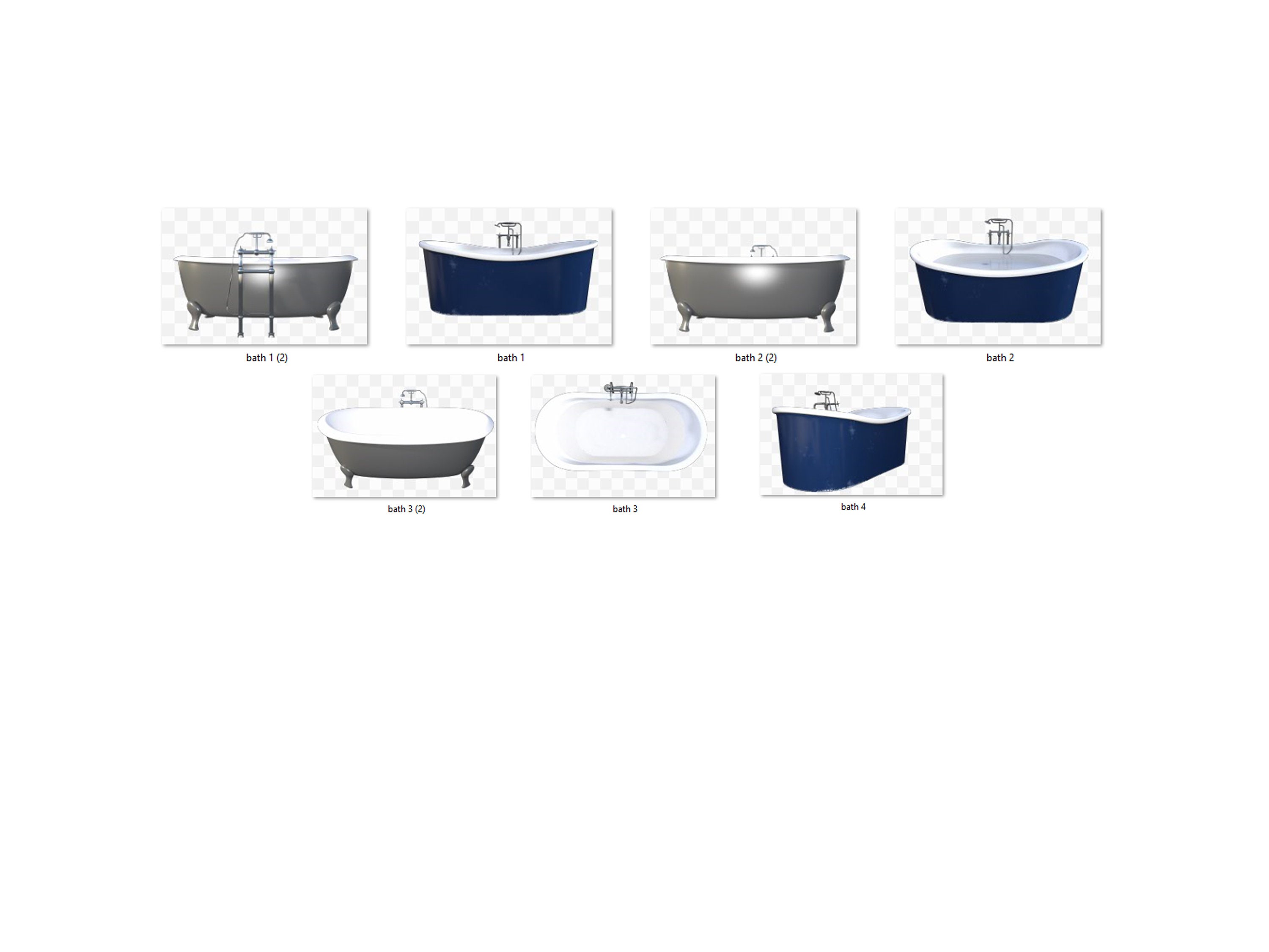 7 Bathtub Overlays Separate PNG Files High Resolution Etsy Hong Kong