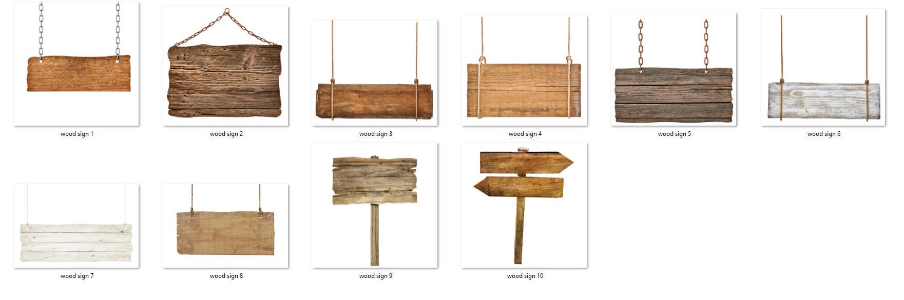 Wooden Sign Overlays Separate PNG Files High Resolution Etsy