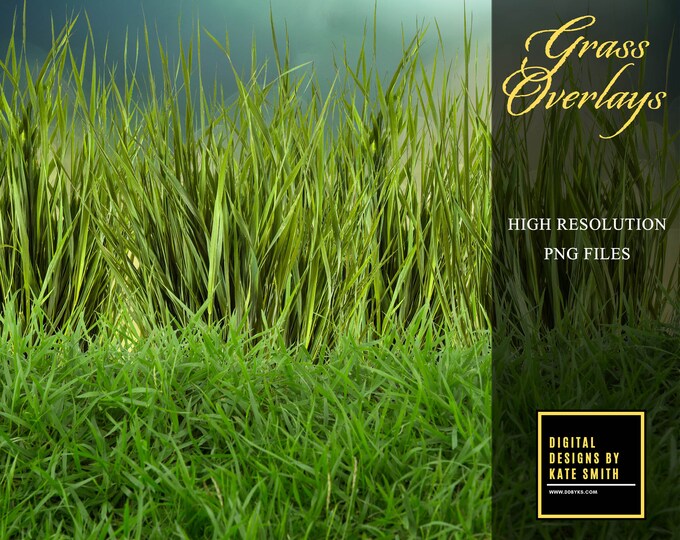 Grass Overlays, Separate PNG Files, High Resolution, Instant Download, CUOK.