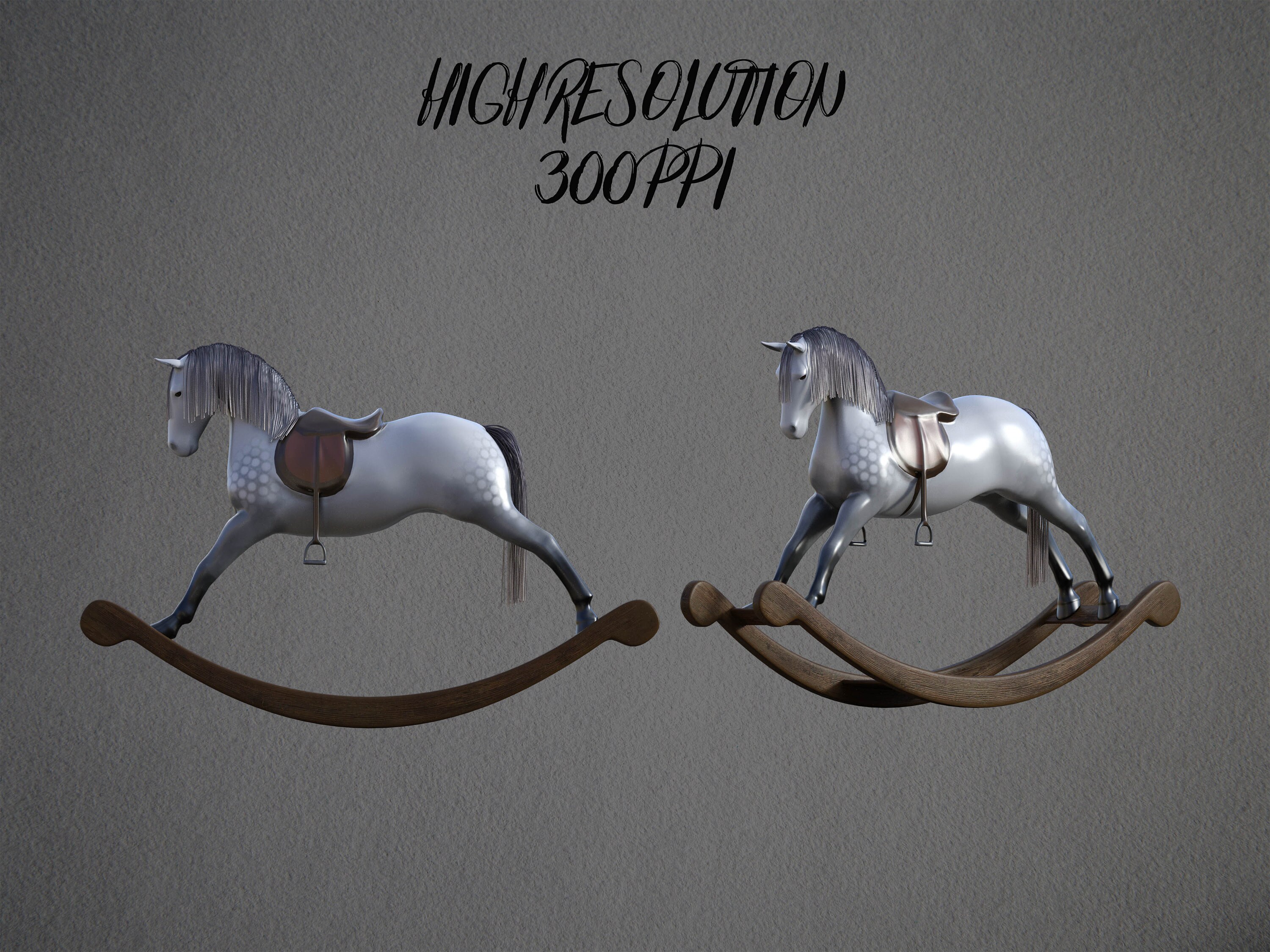 Instant Download. Separate PNG Files High Resolution 2 Vintage Rocking Horse Overlays