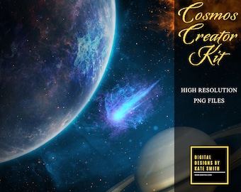 Cosmos Creator Kit, Over 100 Overlays to create your own Space design, Commercial Use OK, High Resolution, Instant Download.