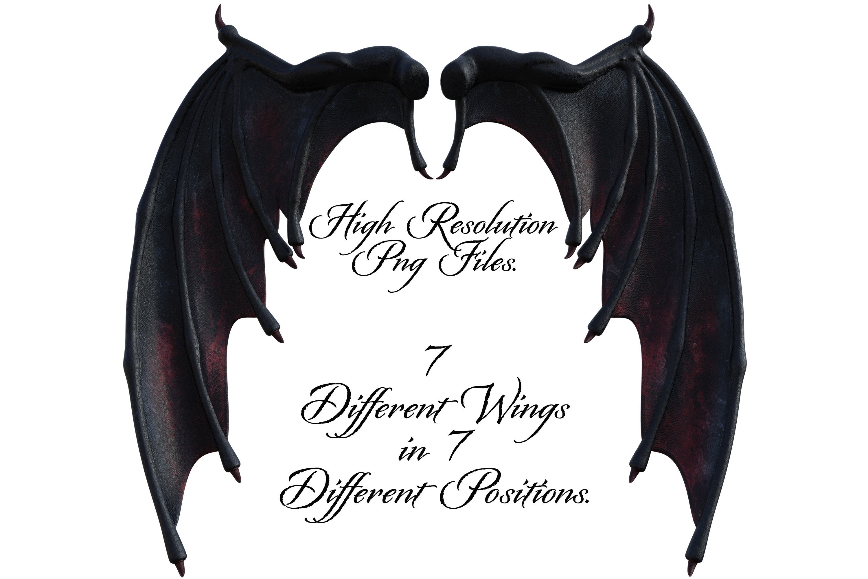 Gargoyle Wings Pack 2 28 Separate PNG Files High Resolution Etsy