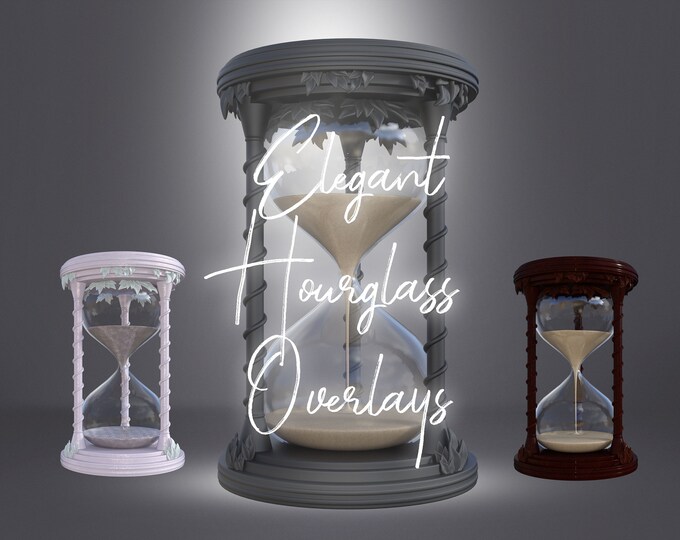 Elegant Hourglass Overlays, Separate PNG Files, High Resolution, Instant Download, Buy 3 get 1 free.