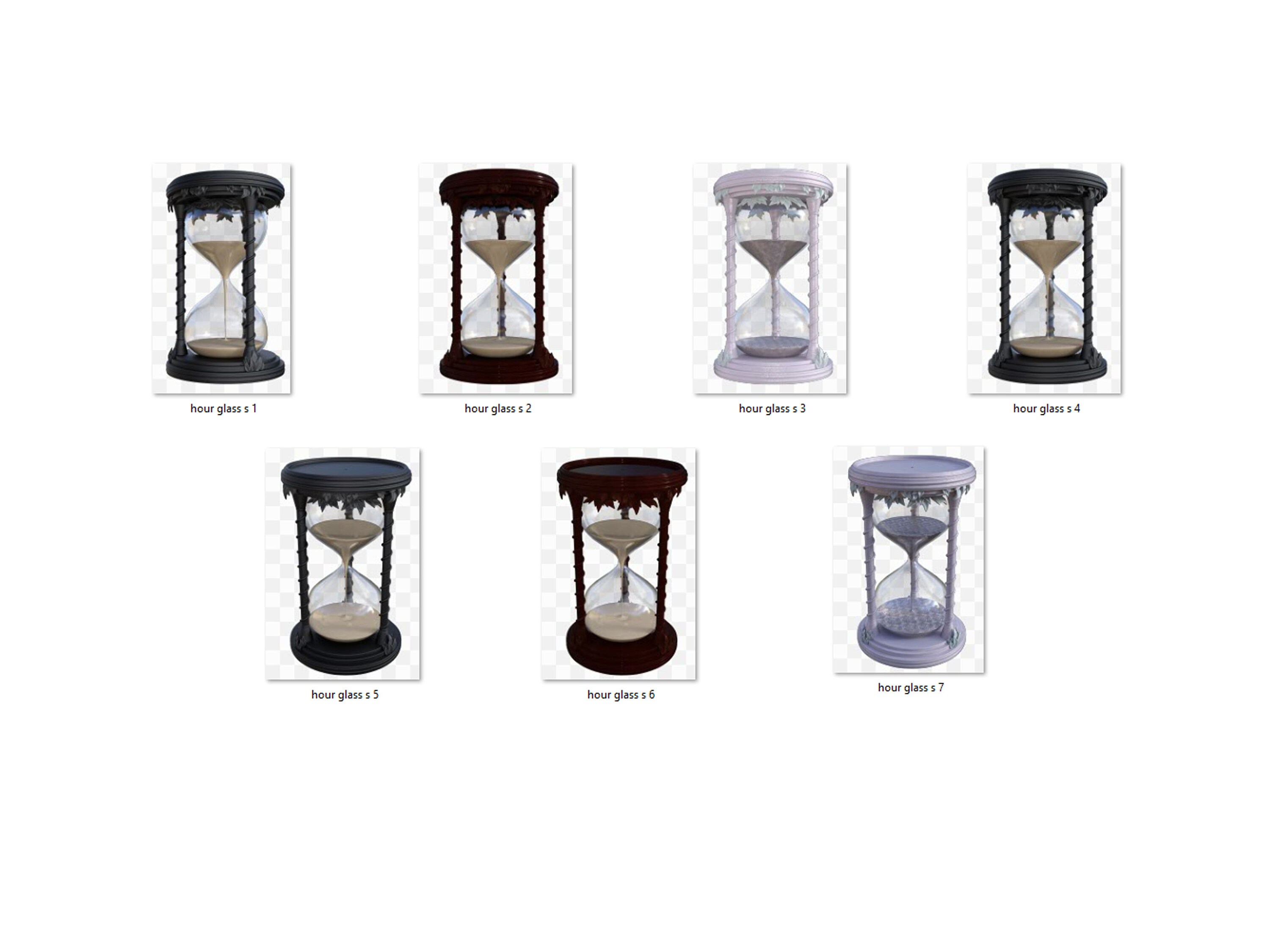 Elegant Hourglass Overlays, Separate PNG Files, High Resolution, Instant Download, Buy 3 get 1 free.