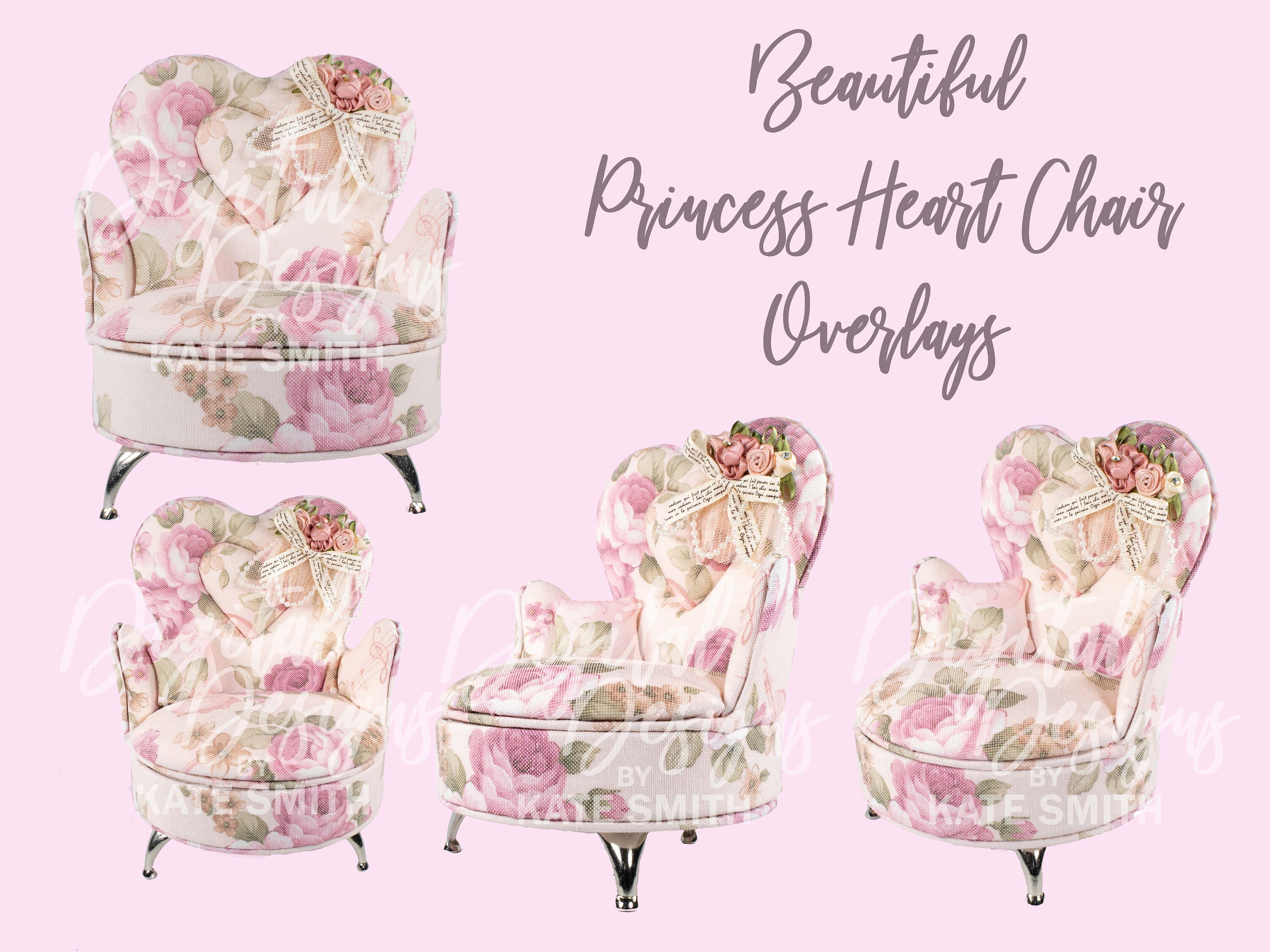 Beautiful Princess Heart Chair Overlays Separate Png Files
