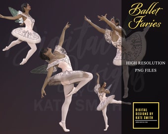 Ballet Fairy Overlays, Separate PNG Files, High Resolution, Instant Download, CUOK, Buy 3 get 1 free.
