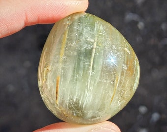 Angel Phantom Quartz Bubble- Amphibole Quartz- Hematite, Limonite, Kaolinite and Lithium- Polished Bubble