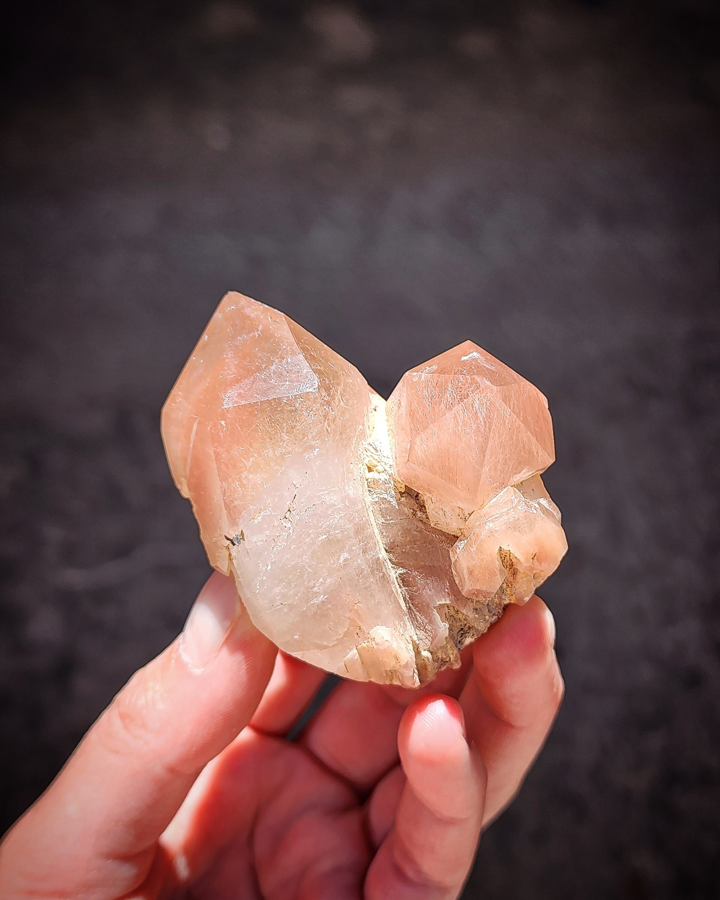 Soulmate Angel Phantom Quartz- Amphibole Quartz- Hematite, Limonite, Kaolinite and Lithium- Polished Crystal