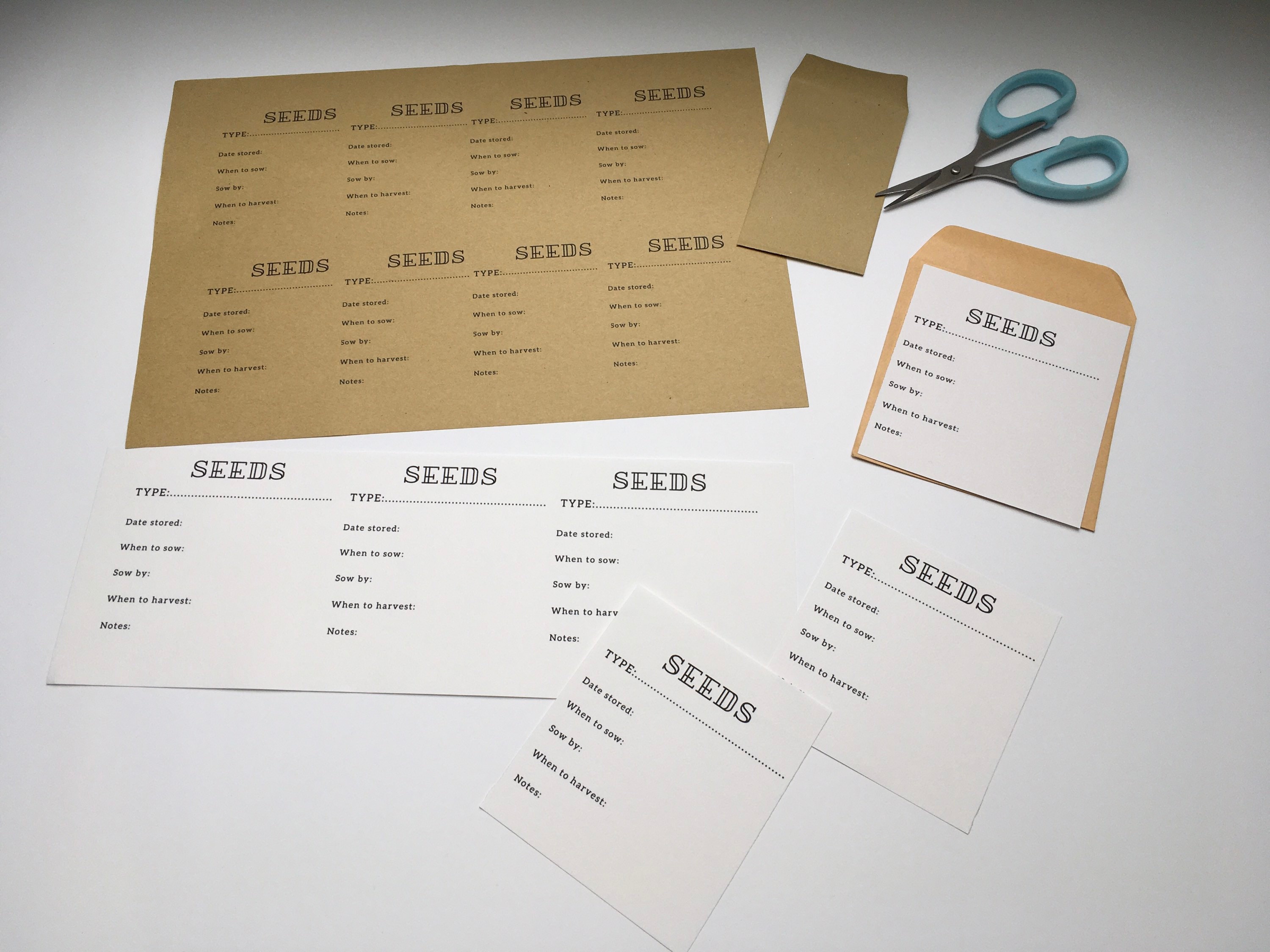 Seed Collection Project Label Printable Seed Packet Labels, Printable Seed Envelope Labels, Tags for ...