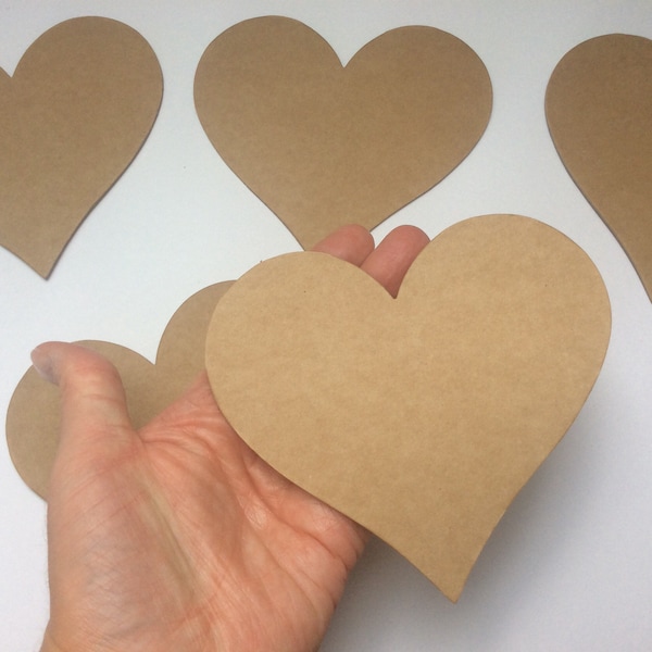 Mountboard die cut heart shapes for crafts, large kraft card hearts, die cut hearts, diy wedding banners