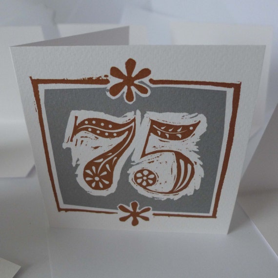 75th Birthday card or Diamond Gold Wedding Anniversary