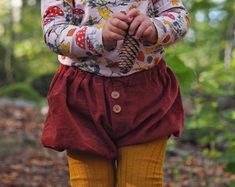 Baby Bloomers PDF Sewing Pattern – With Optional Mock Fly – Ruffled Waistband or Drawstring