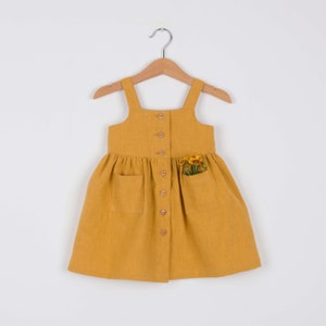 Girl Pinafore Dress Pattern with Front Pockets and Front Closure – PDF Sewing Pattern – Instant download