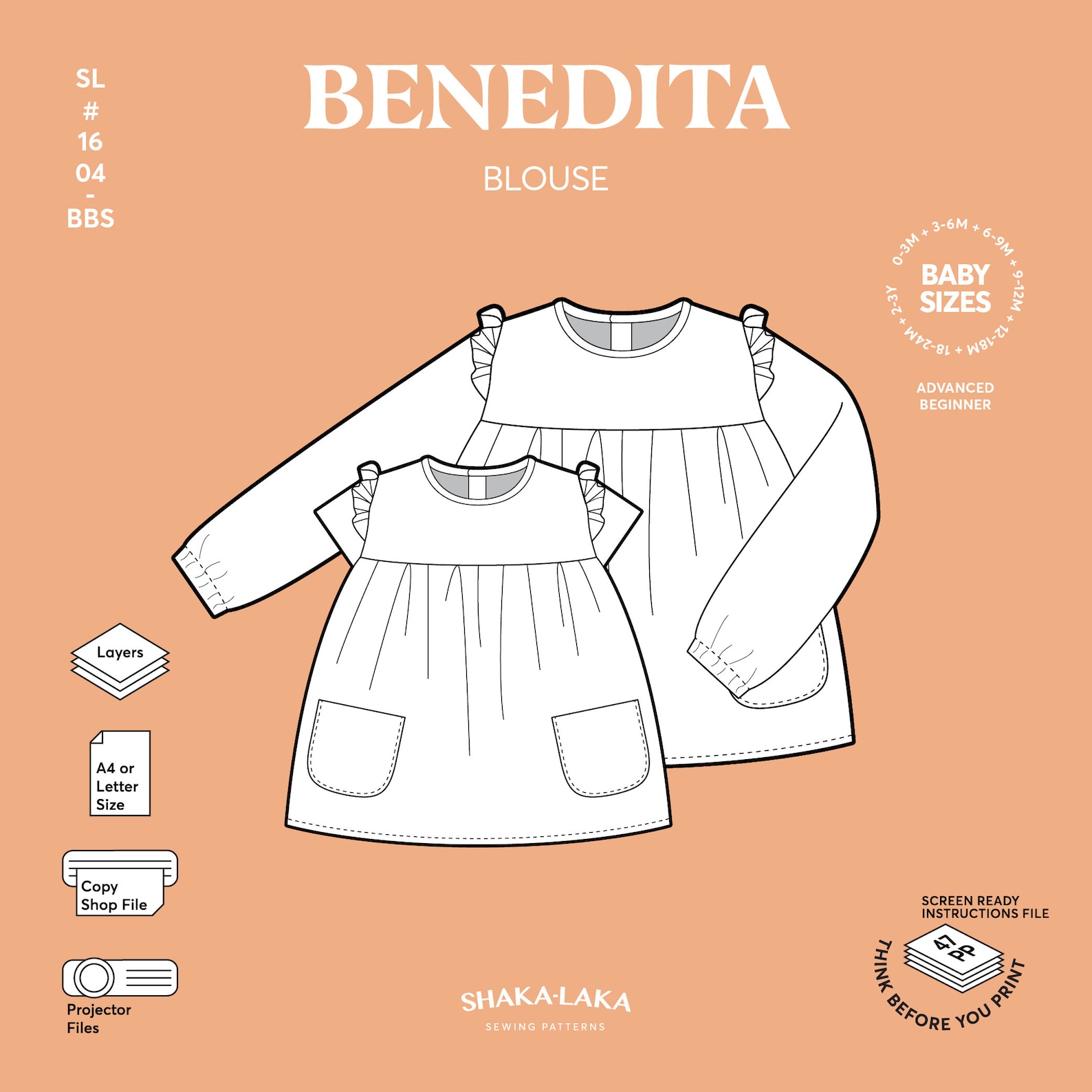 Baby Blouse PDF Sewing Pattern Instant Download Long & Etsy