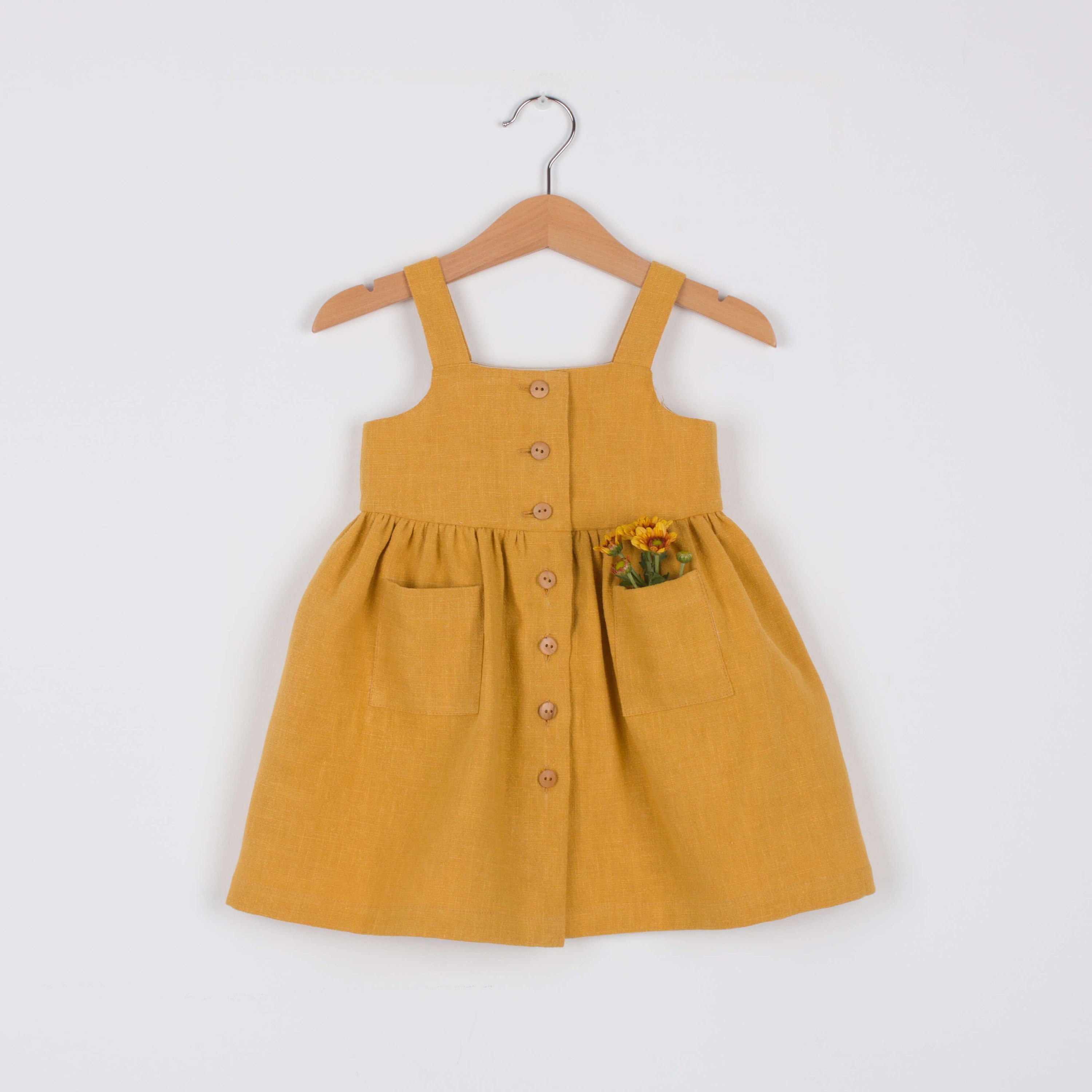 Girl Pinafore Dress Pattern with Front Pockets and Front Closure – PDF Sewing Pattern – Instant download