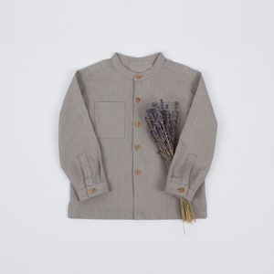 Boy Shirt PDF Sewing Pattern – Instant download – Long or Short Sleeves – with Band Collar – Grandad Collar – 3Y to 10Y