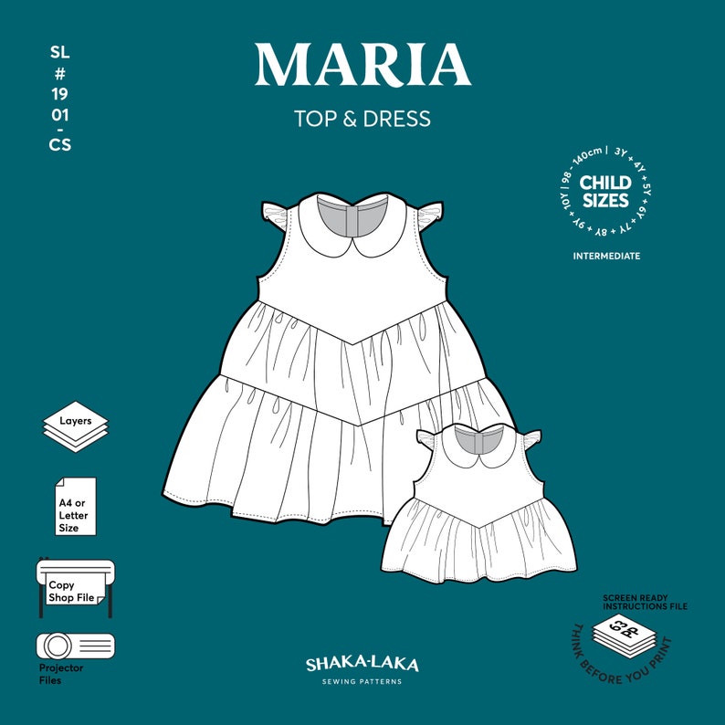 Girl Dress Pattern PDF Sewing Pattern Instant Download Etsy