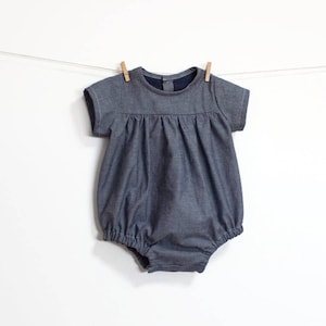 Baby Romper PDF Sewing Pattern – Long or Short Sleeve — Shoulder Frill