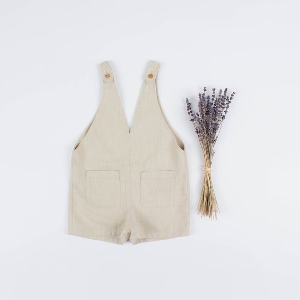 Girl Short Jumpsuit Sewing Pattern – V Shaped Neckline – PDF Sewing Pattern