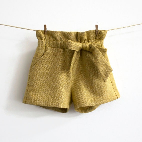 Girl Shorts Sewing Pattern Paper Bag High Waist Pdf Etsy