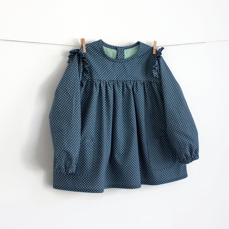 Baby Blouse PDF Sewing Pattern Instant download Long & Short Sleeve image 3