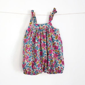 Baby Romper Pattern PDF Sewing Pattern – Digital download – Ties on shoulders — Top or Dress option