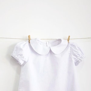 Baby Blouse PDF Sewing Pattern Instant download Peter Pan Collar Blouse with Puff Sleeves image 2