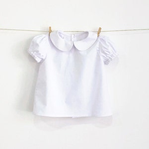 Baby Blouse PDF Sewing Pattern Instant download Peter Pan Collar Blouse with Puff Sleeves image 1
